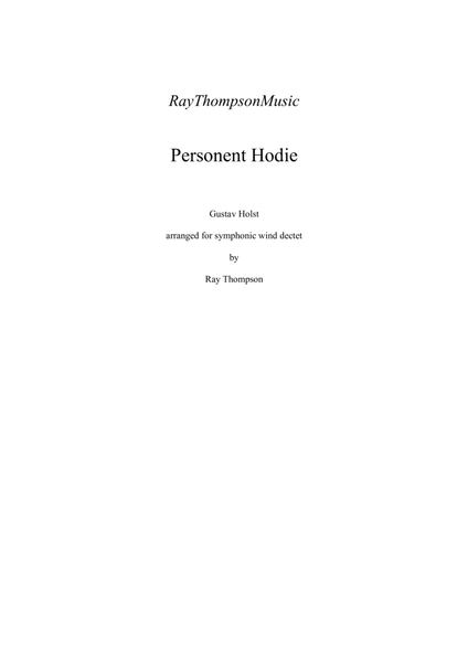 Holst: "Personent Hodie" (On this day, Earth shall ring) - wind dectet/bass image number null