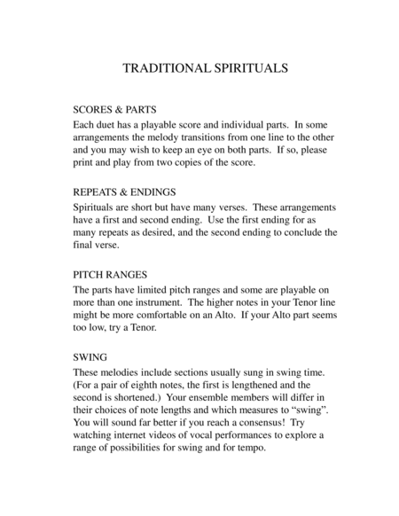 Six Spirituals for Recorder Duets image number null