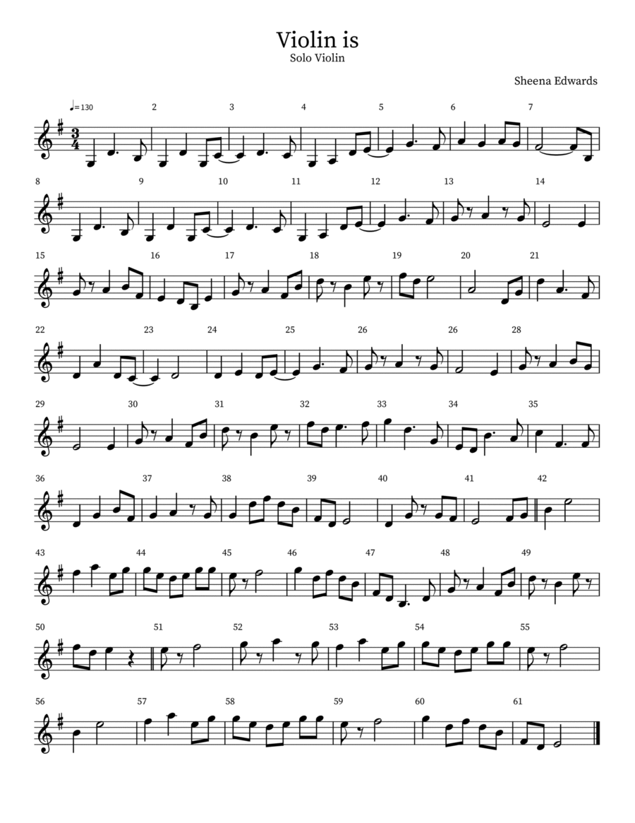Violin is Violin is Violin Solo scores gallery preview page 1