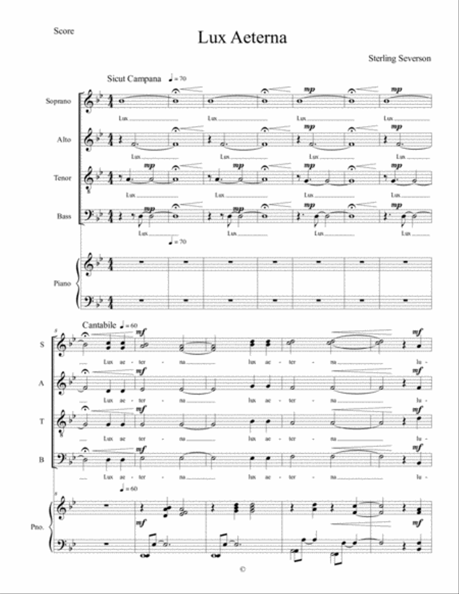 Lux Aeterna 4-Part scores gallery preview page 1