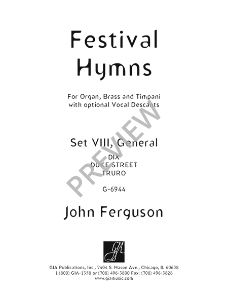 Festival Hymns for Organ, Brass and Timpani - Volume 8, General