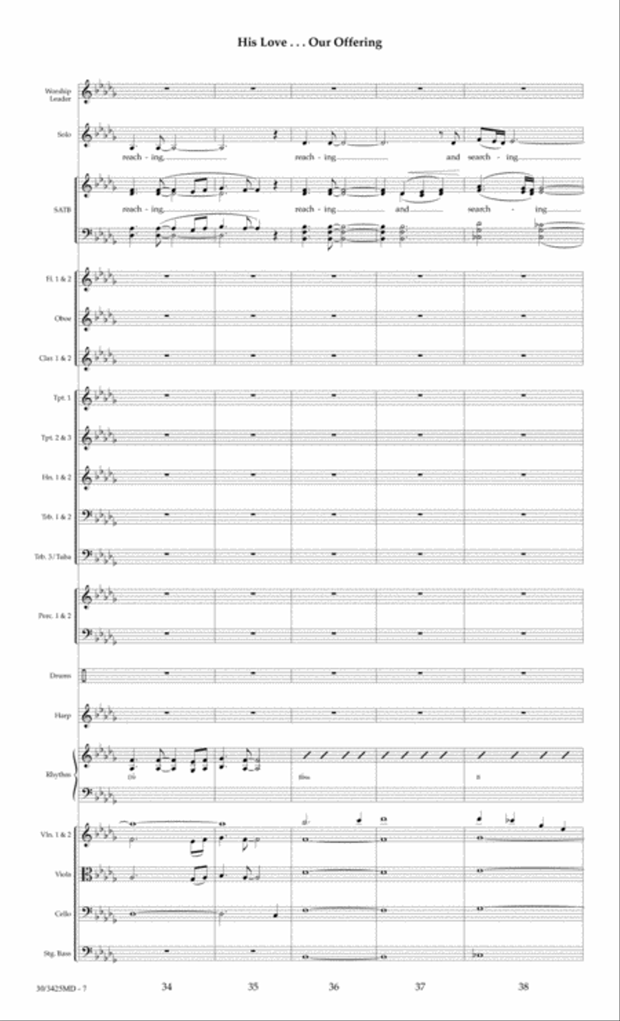 His Love...Our Offering - Orchestral Score and Parts Choir scores gallery preview page 10
