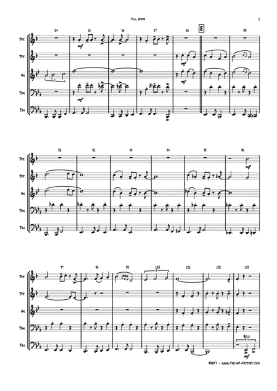Misty Brass Quintet scores gallery preview page 5