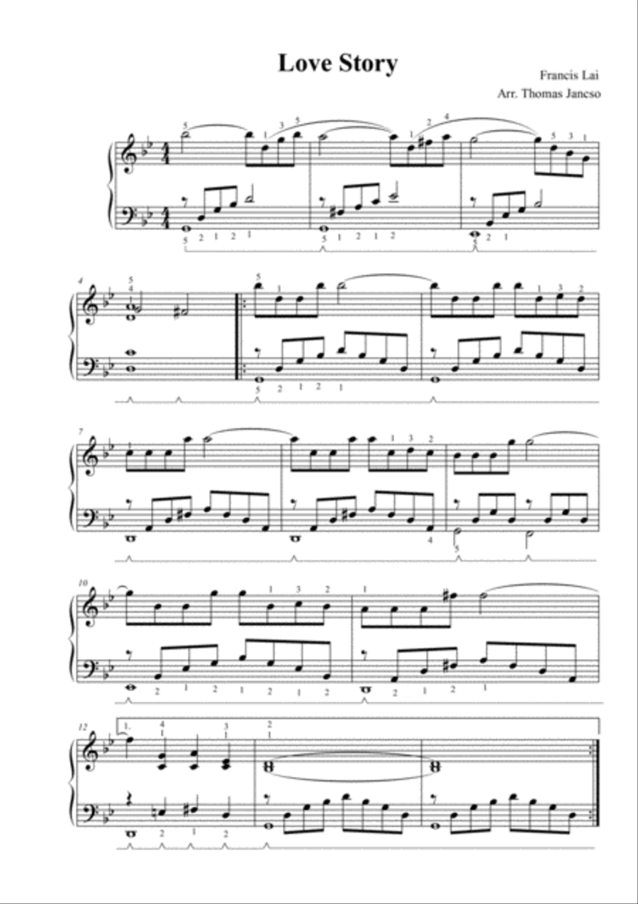 Love Story Love Story Piano Solo scores gallery preview page 1