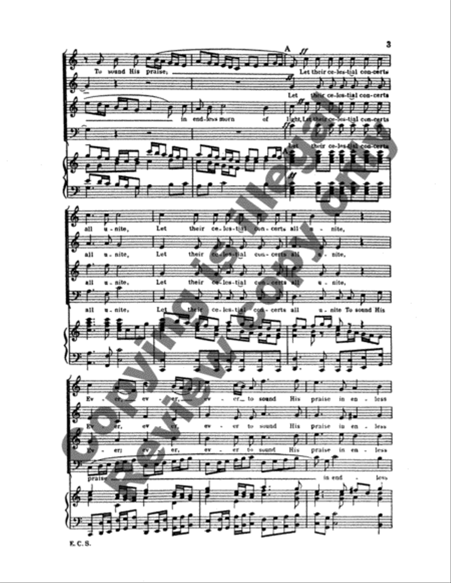 Samson: Let Their Celestial Concerts All Unite 4-Part scores gallery preview page 4