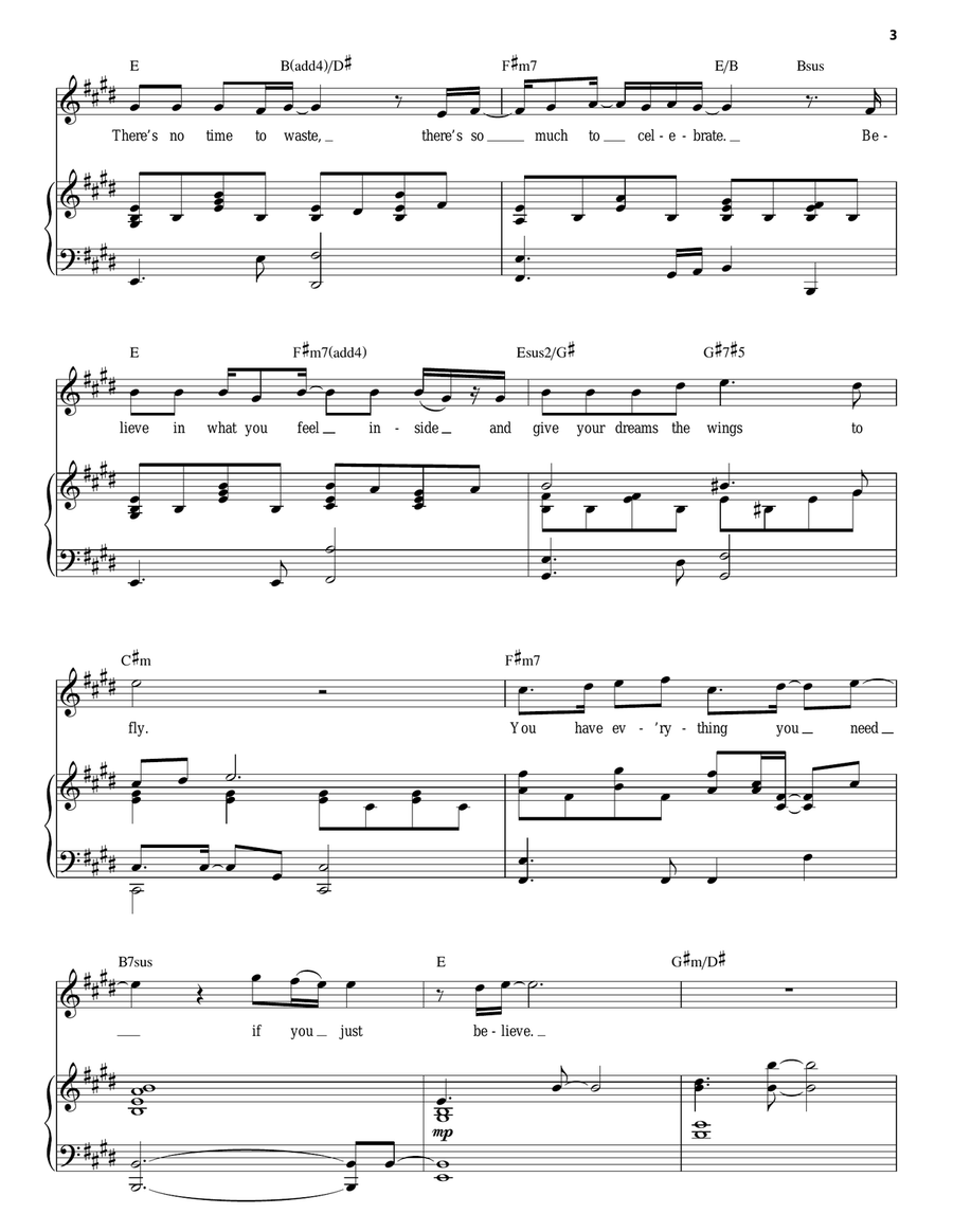 Believe (from The Polar Express) Piano, Vocal scores gallery preview page 3