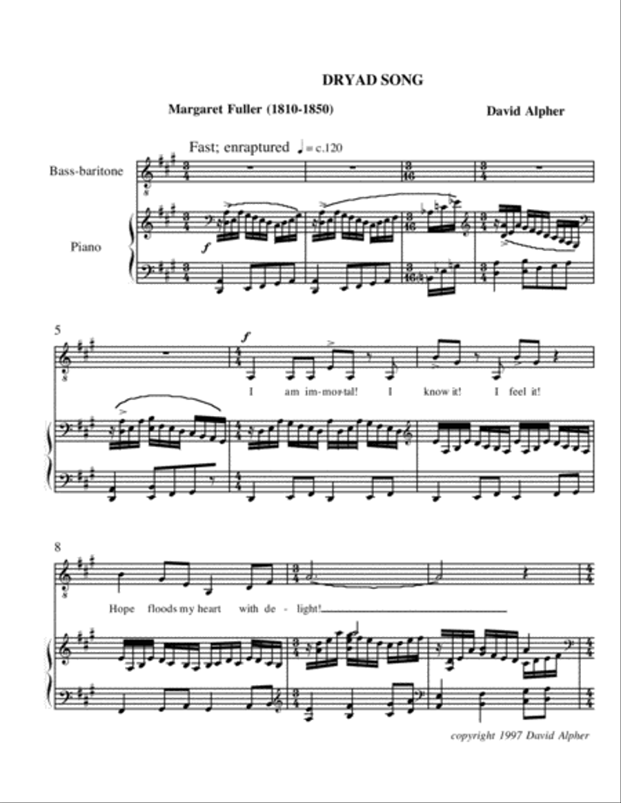 Dryad Song 3-Part scores gallery preview page 1