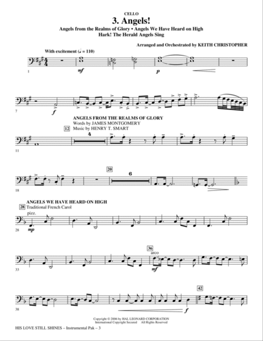 His Love Still Shines - Cello Choir scores gallery preview page 3