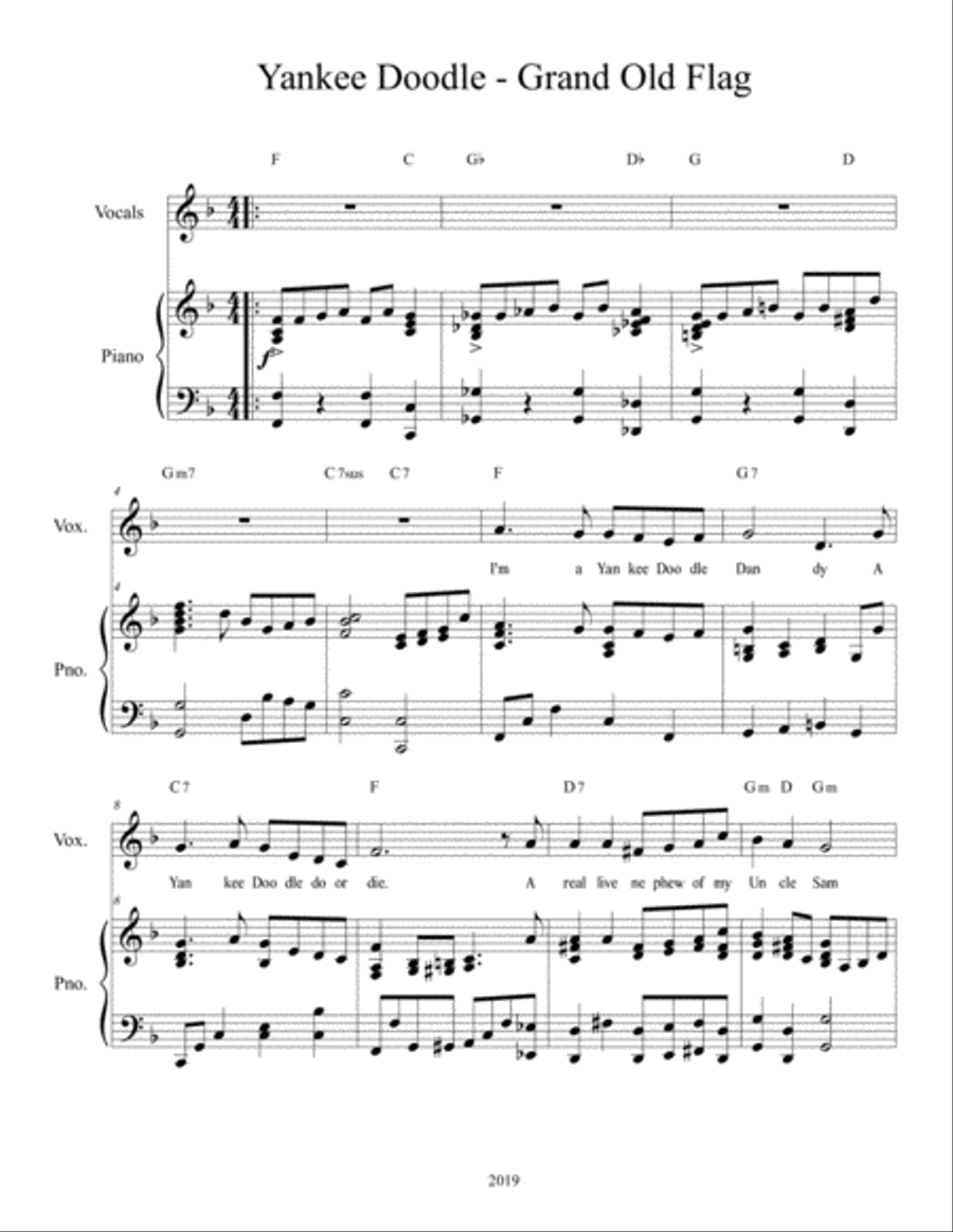Patriotic Medley Unison Choir scores gallery preview page 2