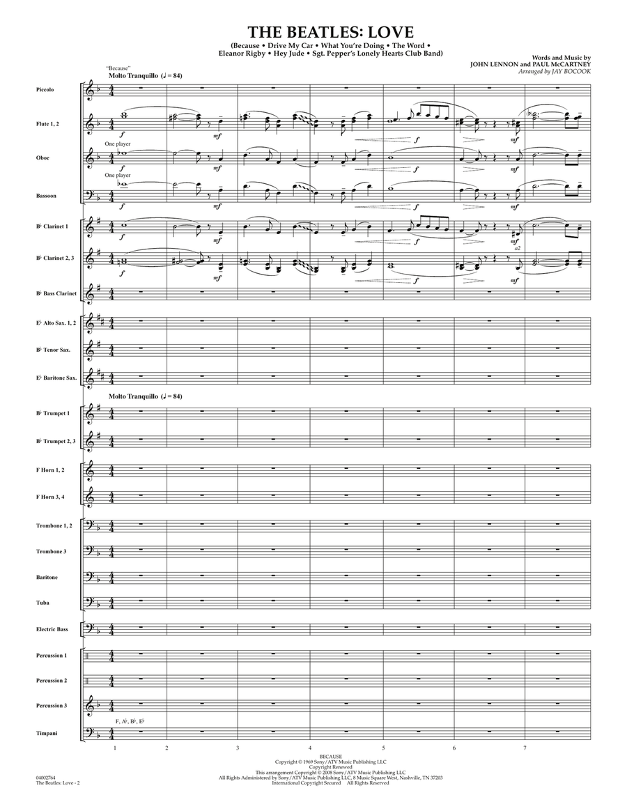 The Beatles: Love - Full Score Concert Band scores gallery preview page 2