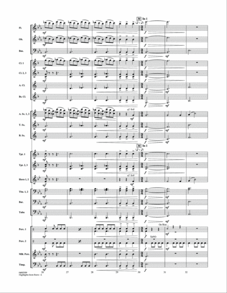 Highlights From Brave - Conductor Score (Full Score) Concert Band scores gallery preview page 6