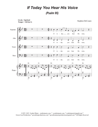 Book cover for If Today You Hear His Voice (Psalm 95) (SATB)