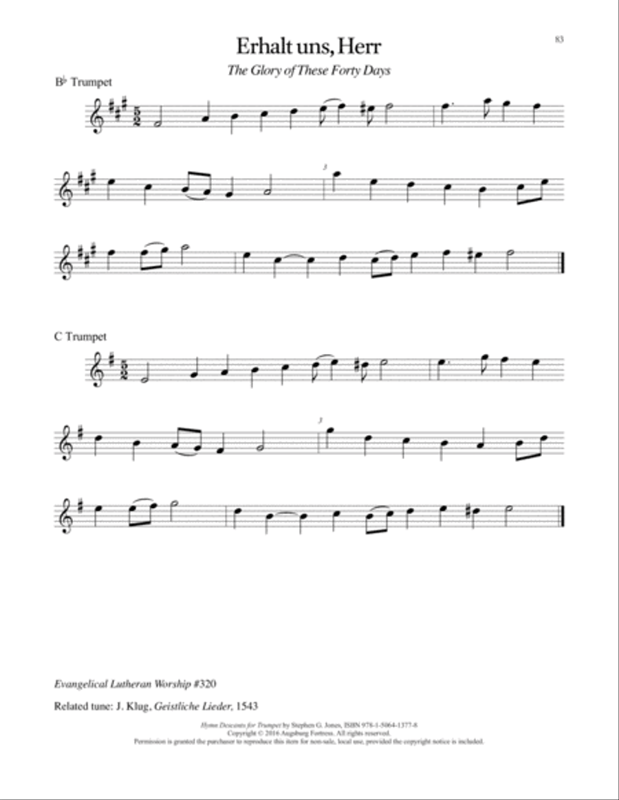 Hymn Descants for Trumpet C Trumpet scores gallery preview page 84