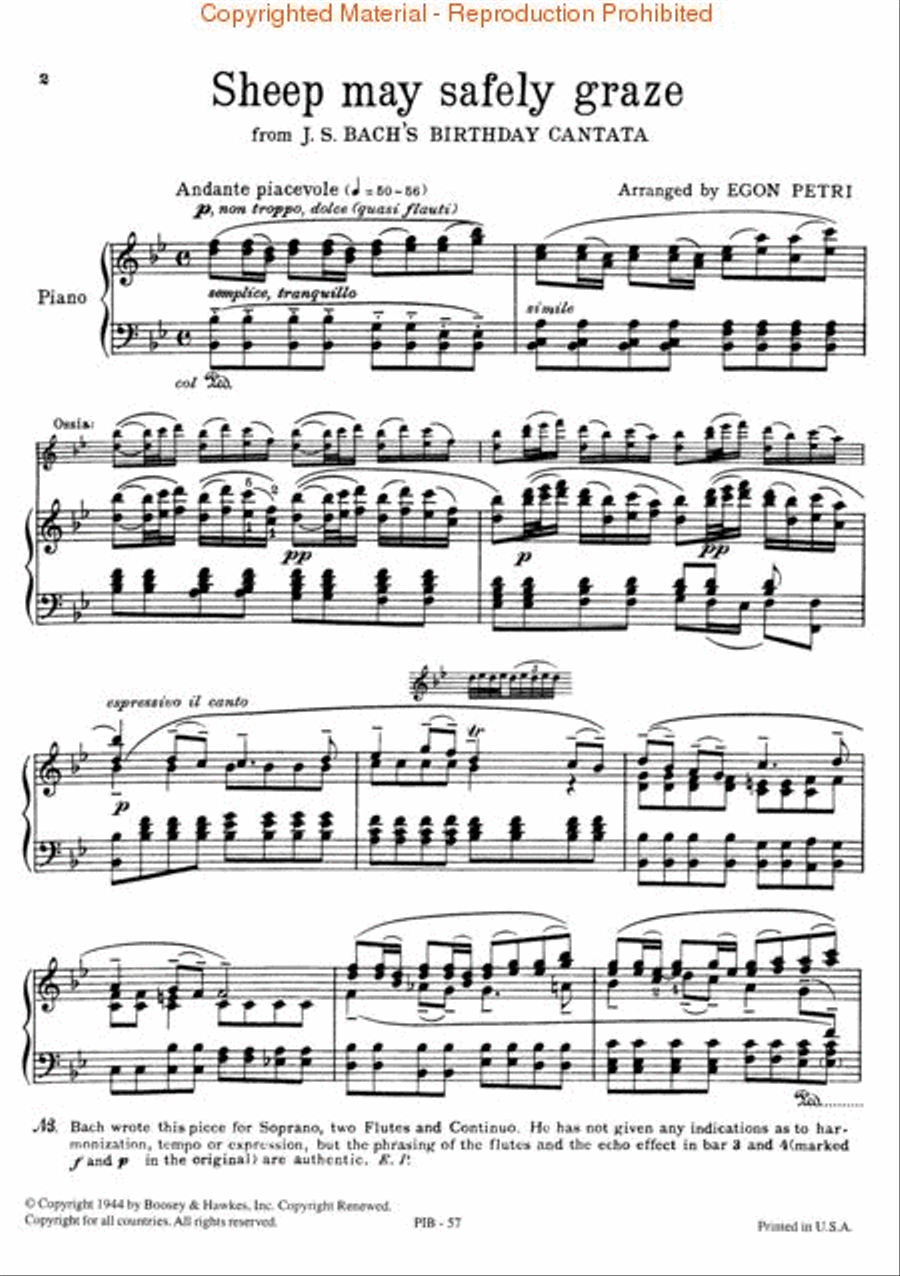 Sheep May Safely Graze Piano Solo scores gallery preview page 2