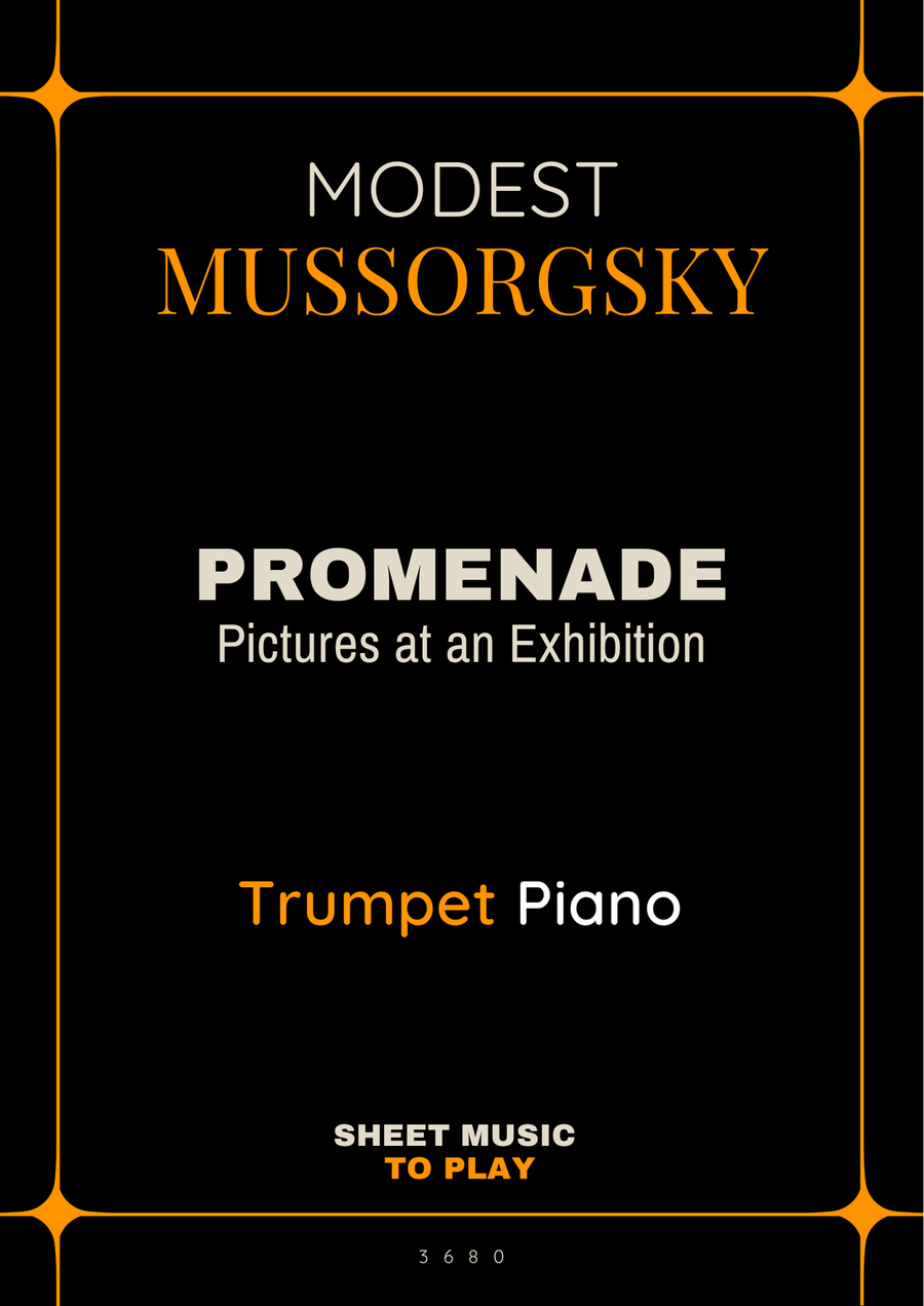 Pictures at an Exhibition - Promenade - Bb Trumpet and Piano (Full Score and Parts) image number null