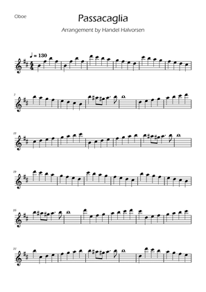 Passacaglia - Handel/Halvorsen - Easy Oboe Solo