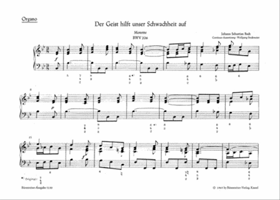 Der Geist hilft unser Schwachheit auf, BWV 226 Organ scores gallery preview page 1