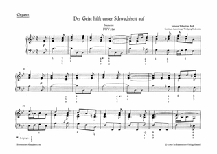 Book cover for Der Geist hilft unser Schwachheit auf, BWV 226