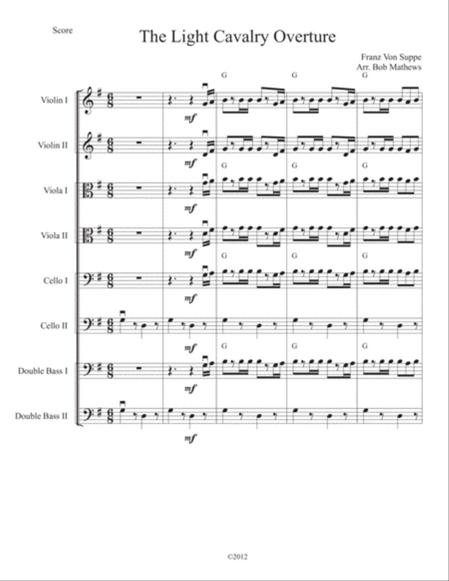 The Light Cavalry Overture String Orchestra scores gallery preview page 1
