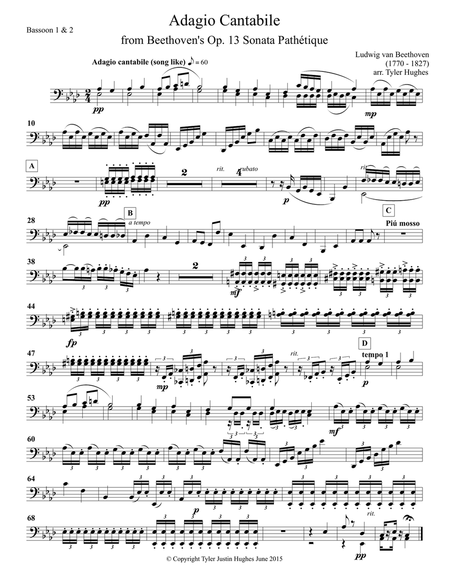 Adagio Cantabile for Orchestra from Beethoven Sonata Pathétique Parts Chamber Orchestra scores gallery preview page 4