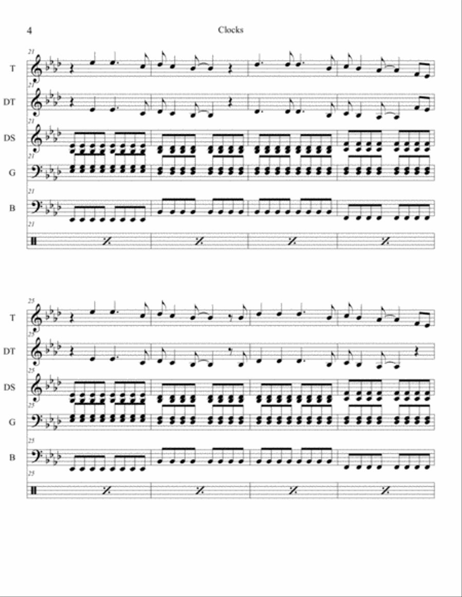 Clocks Clocks Percussion Ensemble scores gallery preview page 4