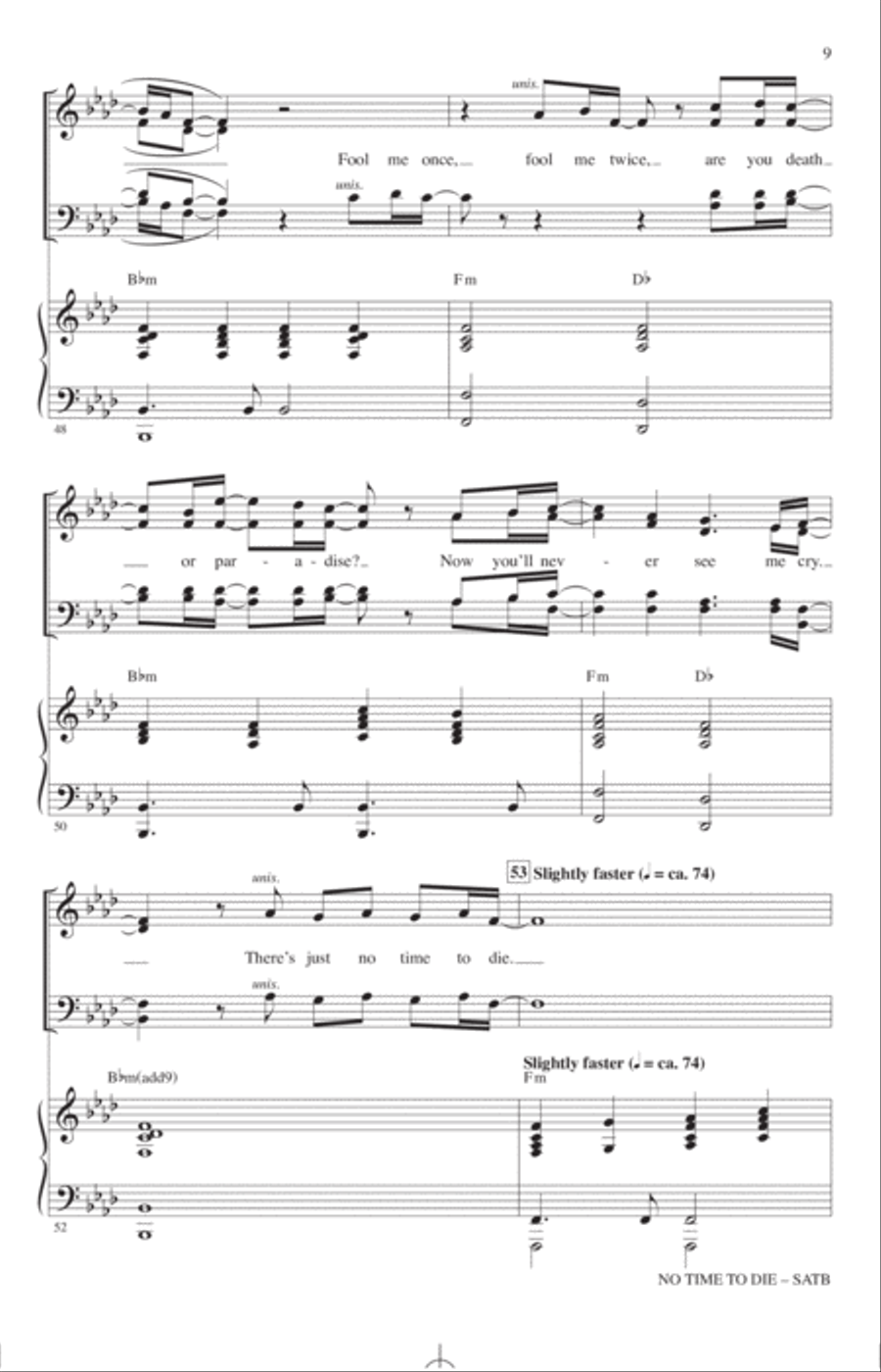 No Time To Die (arr. Mark Brymer) 4-Part scores gallery preview page 8
