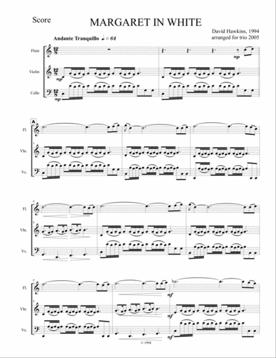 Margaret in White - trio Small Ensemble scores gallery preview page 2