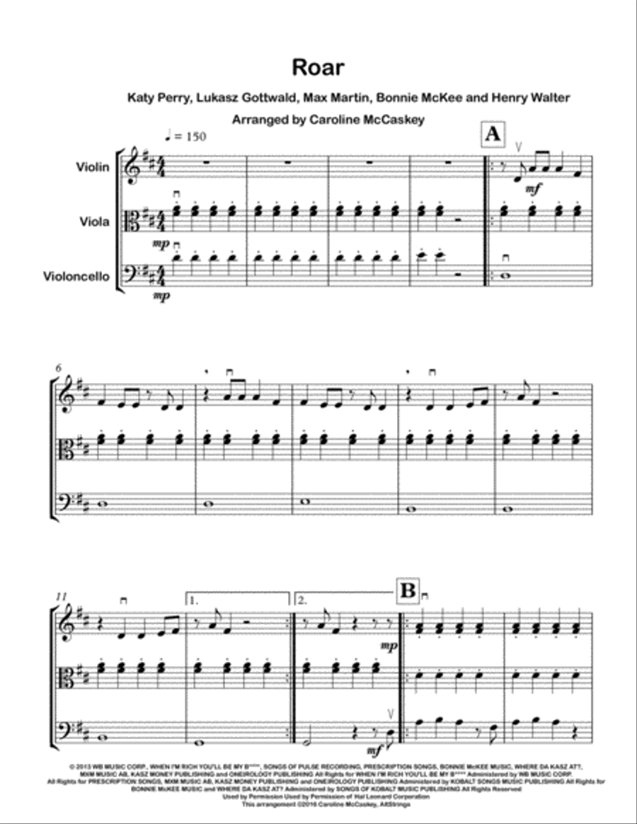 Roar Roar String Trio scores gallery preview page 2