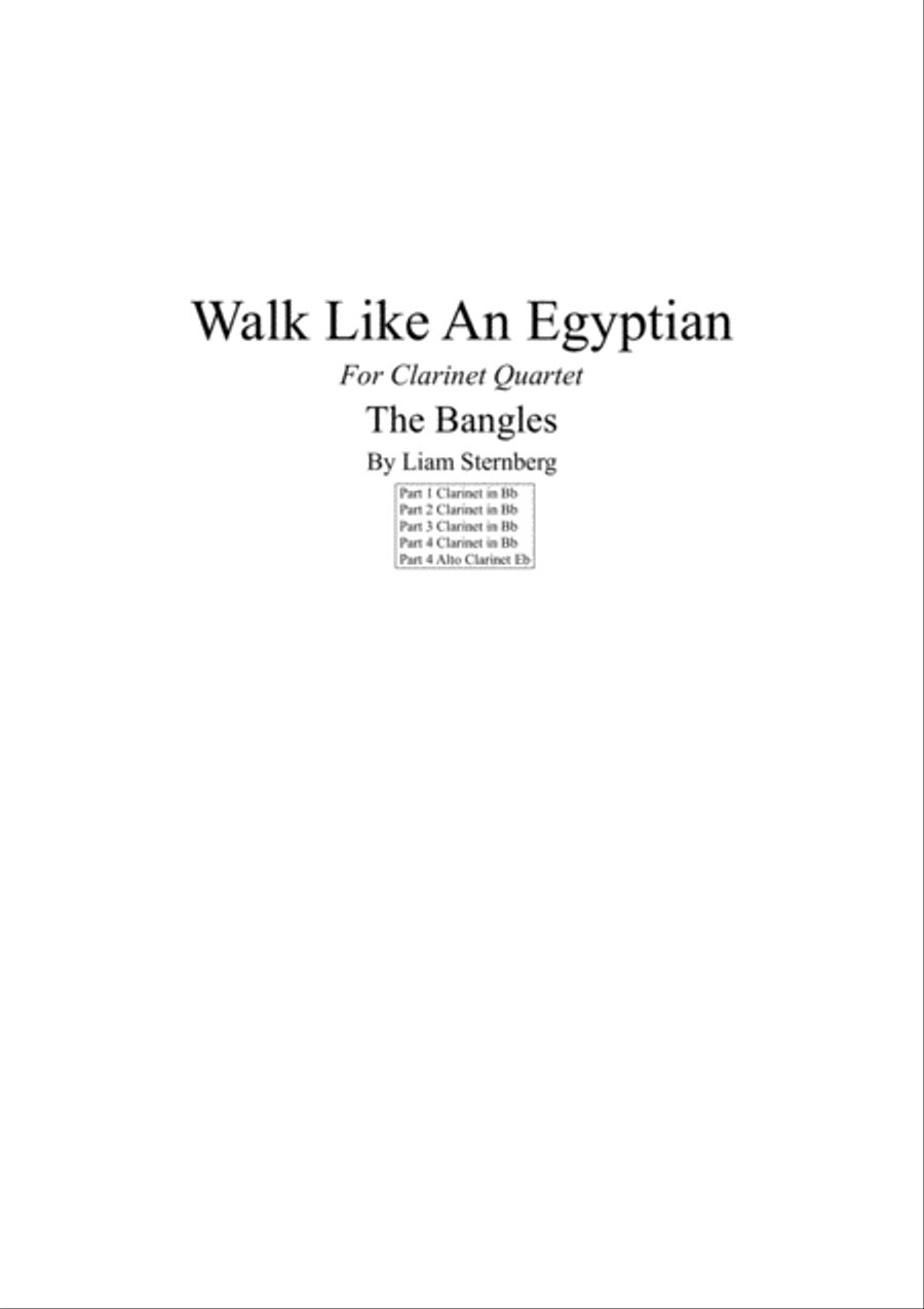 Walk Like An Egyptian Woodwind Quartet scores gallery preview page 1