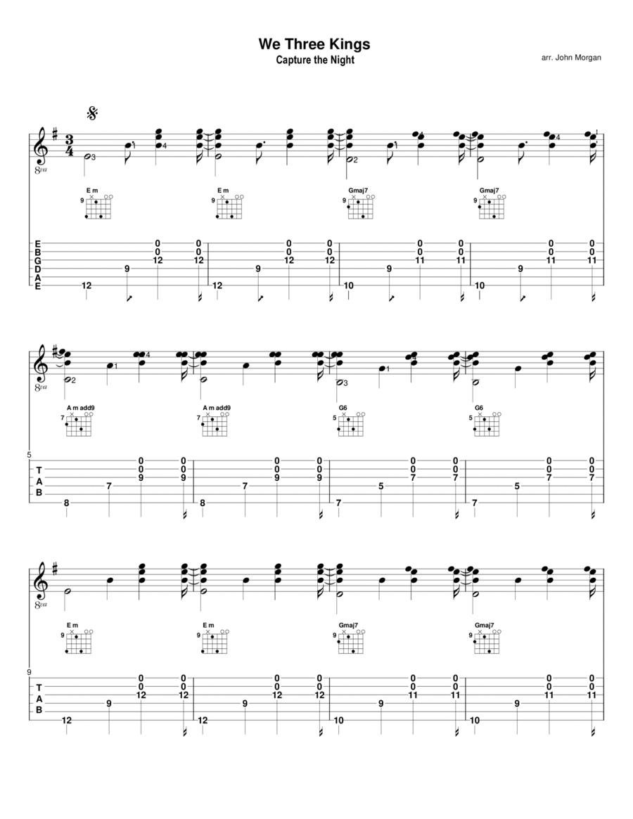 We Three Kings Guitar Solo scores gallery preview page 1