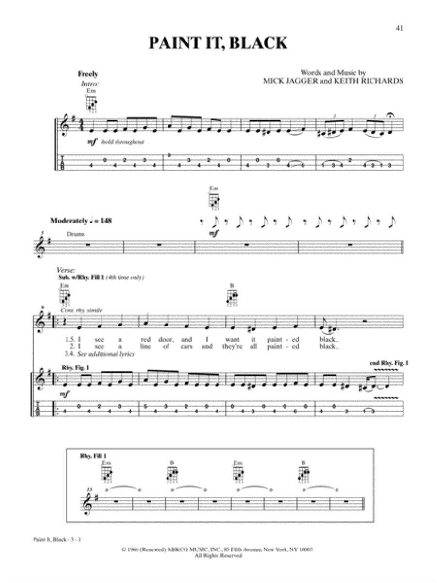 Paint It, Black Ukulele scores gallery preview page 1