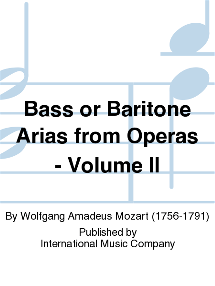 Bass or Baritone Arias from Operas - Volume II Baritone Voice scores gallery preview page 1