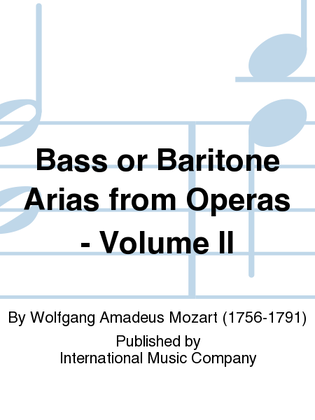 Book cover for Bass or Baritone Arias from Operas - Volume II