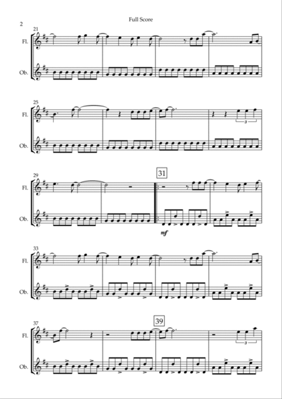 With Or Without You Woodwind Duet scores gallery preview page 2