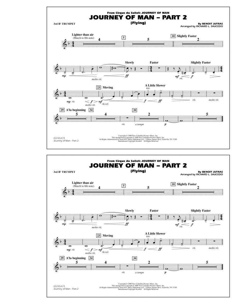 Journey of Man - Part 2 (Flying) - 3rd Bb Trumpet
