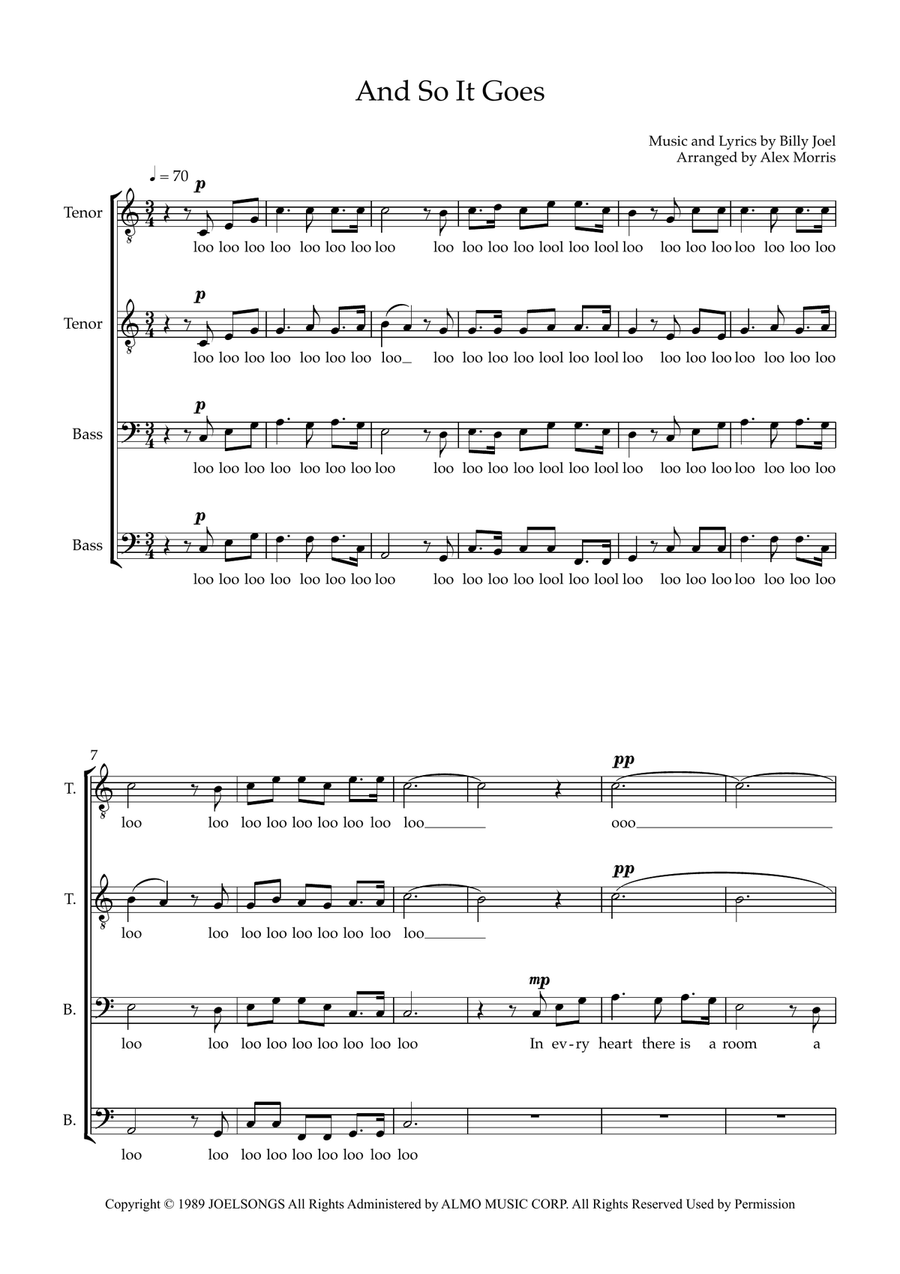 And So It Goes TTBB scores gallery preview page 1