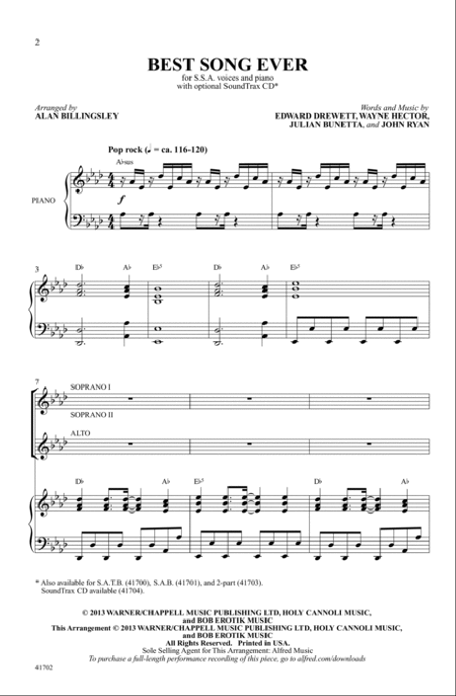 Best Song Ever Choir scores gallery preview page 1
