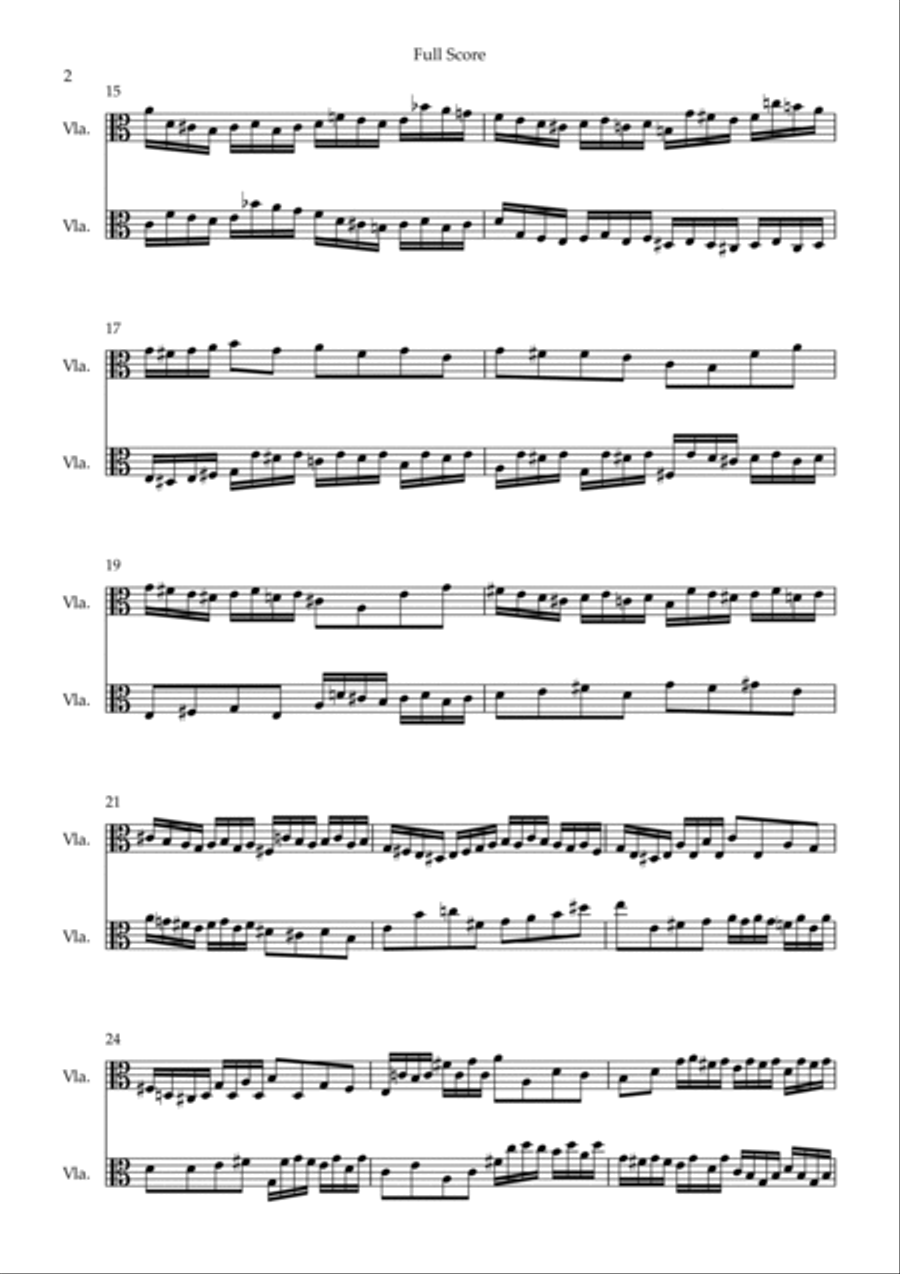 Fugue In C Major (J. S. Bach) for Viola Duo String Duet scores gallery preview page 2