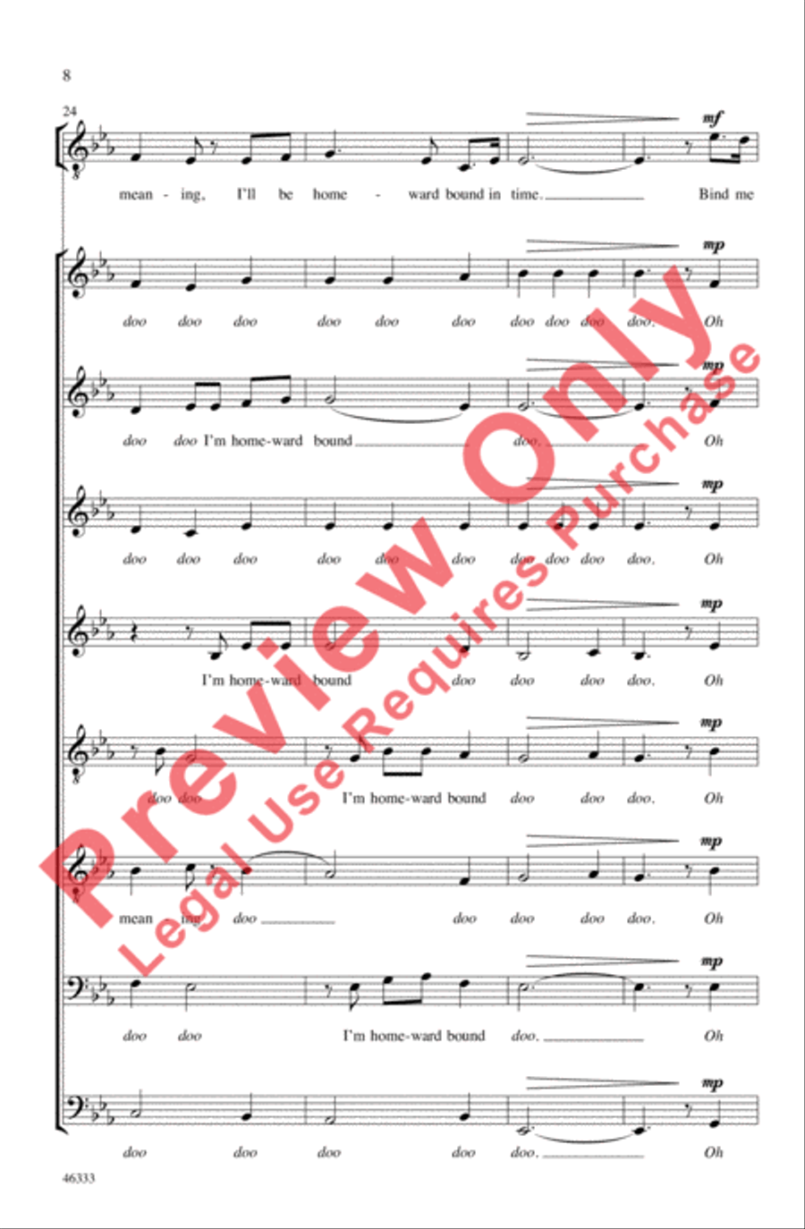 Homeward Bound 4-Part scores gallery preview page 8