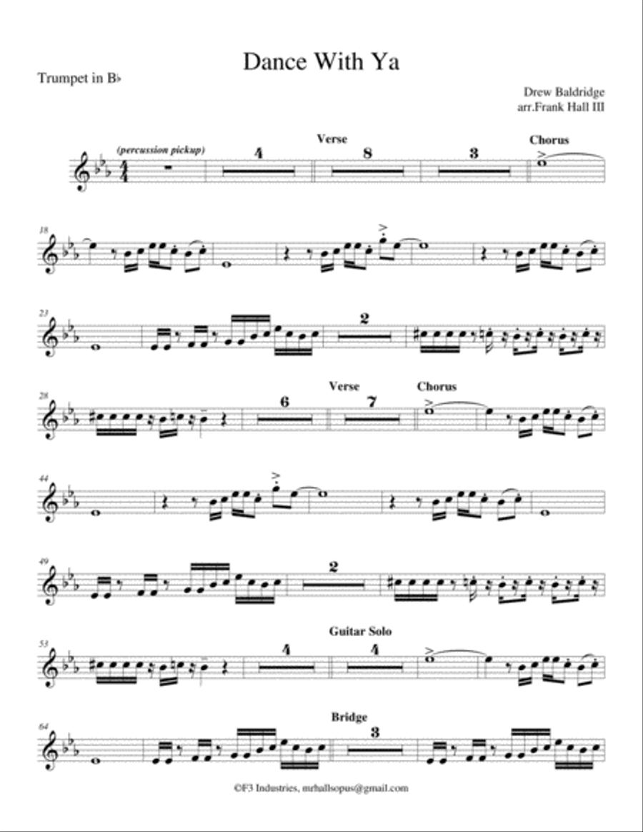 Dance With Ya Trumpet Solo scores gallery preview page 1
