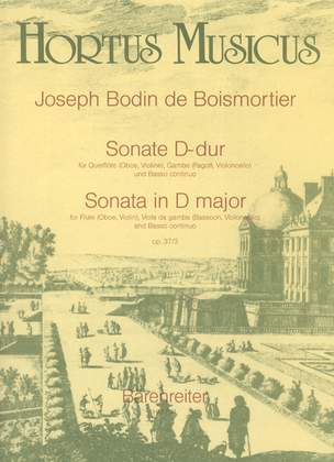 Book cover for Sonate for Flute (Oboe, Violin), Viol (Bassoon, Violoncello) and Basso continuo D major op. 37/3