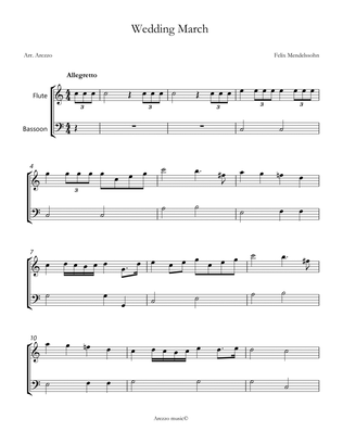 Book cover for wedding march mendelssohn Flute and Basoon sheet music