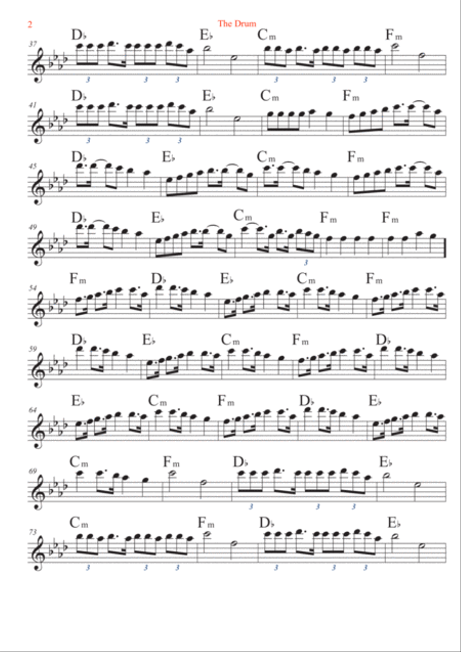 The Drum The Drum Tenor Saxophone scores gallery preview page 2