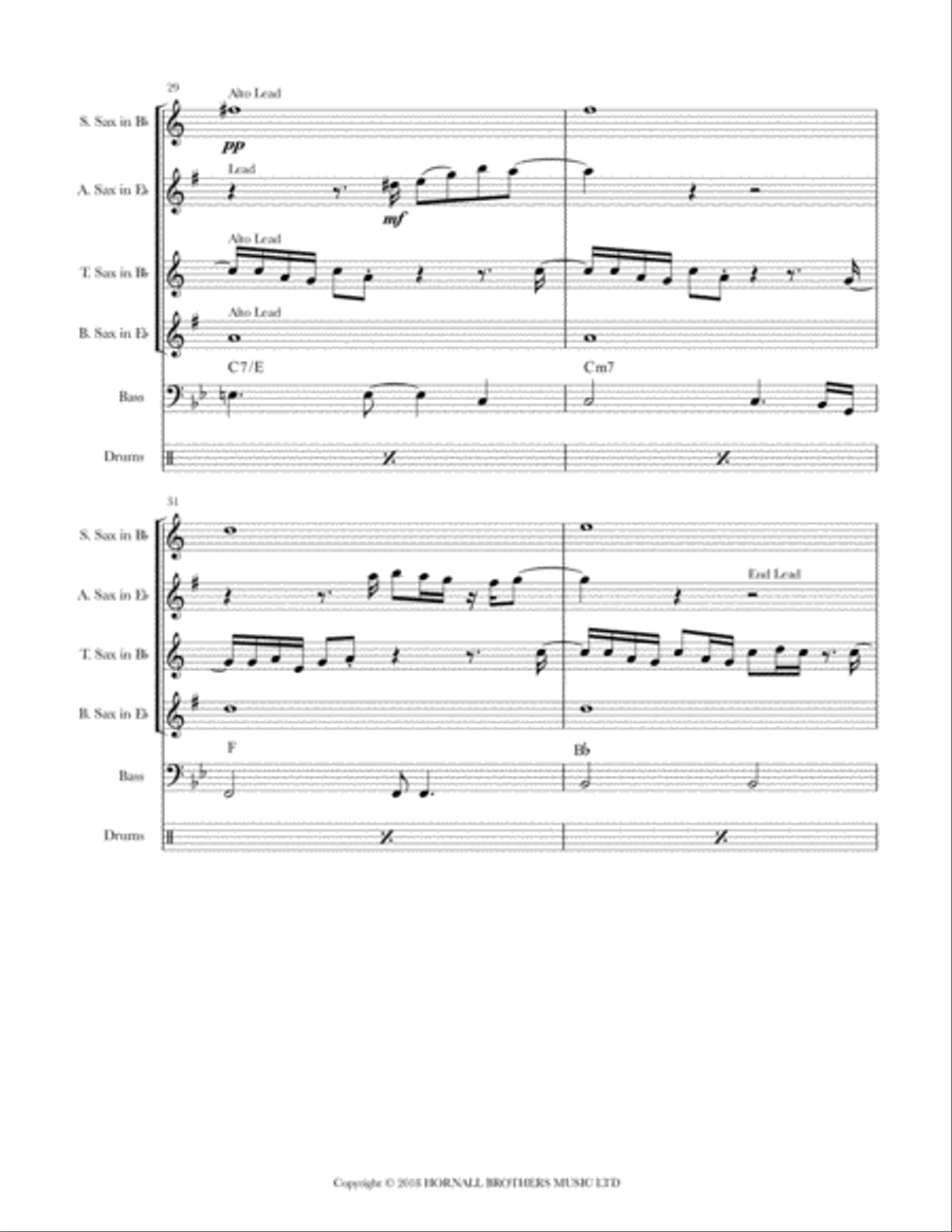 The Lady In Red Saxophone Quartet scores gallery preview page 6