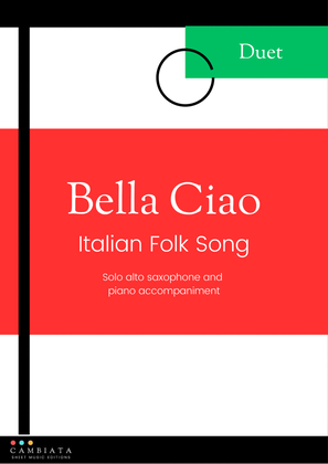 Bella Ciao - Solo alto saxophone and piano accompaniment (Easy)