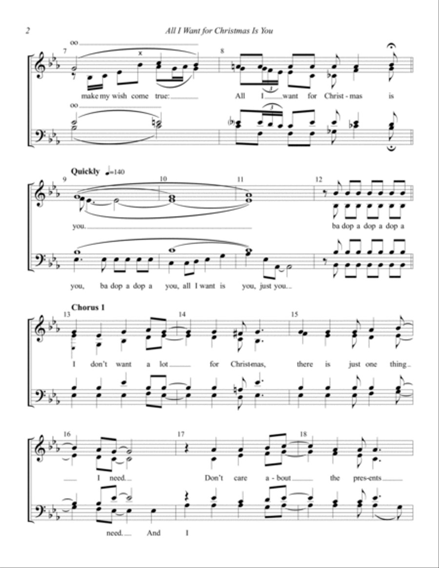 All I Want For Christmas Is You 4-Part scores gallery preview page 2