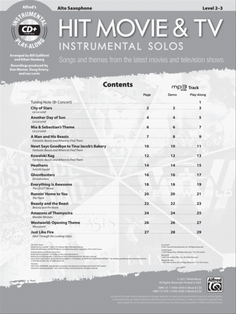 Hit Movie & TV Instrumental Solos Alto Saxophone scores gallery preview page 2