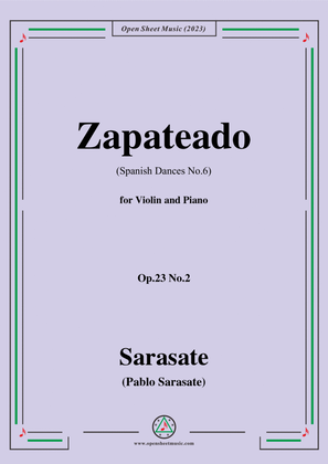 Book cover for Sarasate-Zapateado(Spanish Dances No.6),Op.23 No.2,for Violin&Pno
