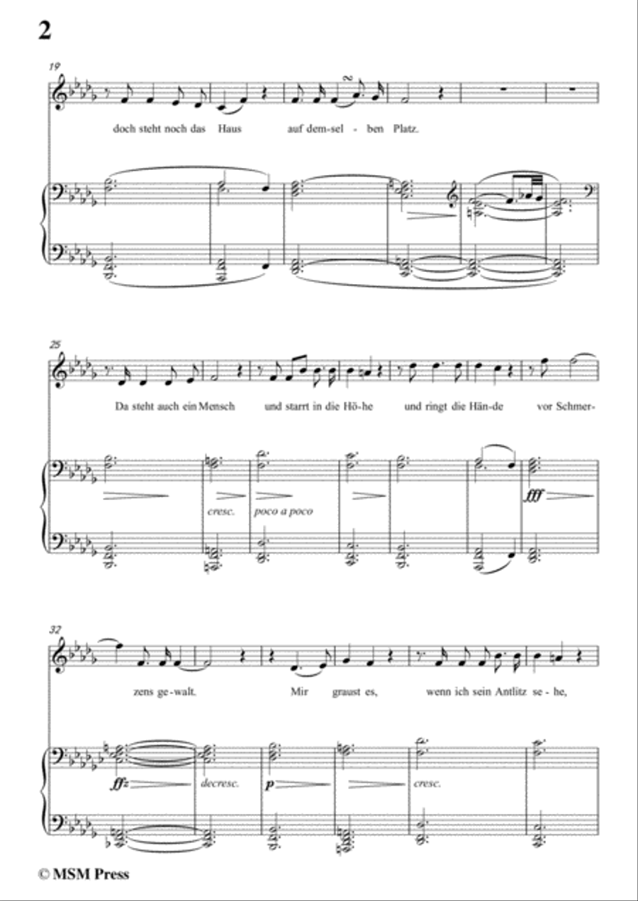 Schubert-Doppelgänger in b flat minor,for voice and piano Voice Solo scores gallery preview page 4