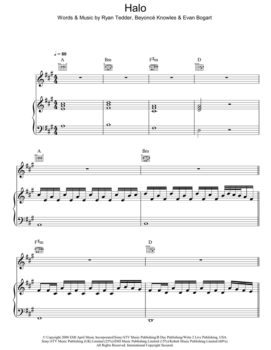Halo Acoustic Guitar scores gallery preview page 1